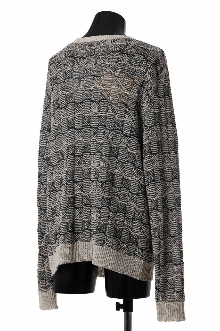 YUTA MATSUOKA v neck knit cardigan / hemp & EU linen links knit (ecru) - Image 5
