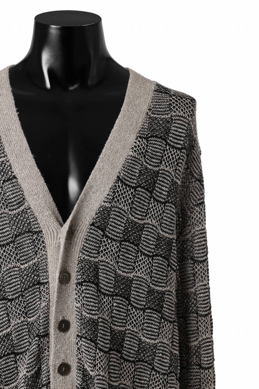 YUTA MATSUOKA v neck knit cardigan / hemp & EU linen links knit (ecru) - Image 6