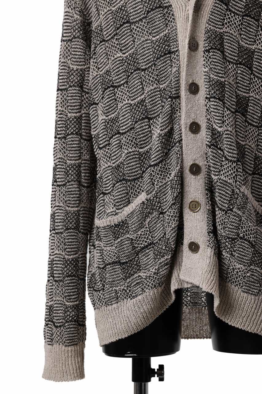 YUTA MATSUOKA v neck knit cardigan / hemp & EU linen links knit (ecru) - Image 7
