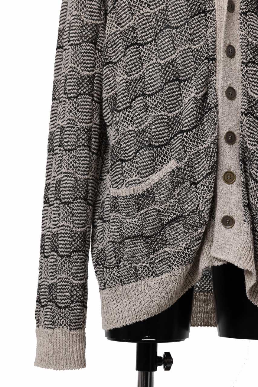 YUTA MATSUOKA v neck knit cardigan / hemp & EU linen links knit (ecru) - Image 8