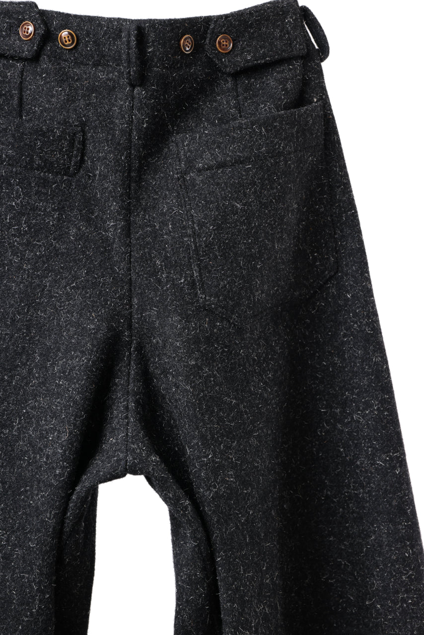 YUTA MATSUOKA wide taper cropped pants / british wool melton including kempi (charcoal gray) - Image 12