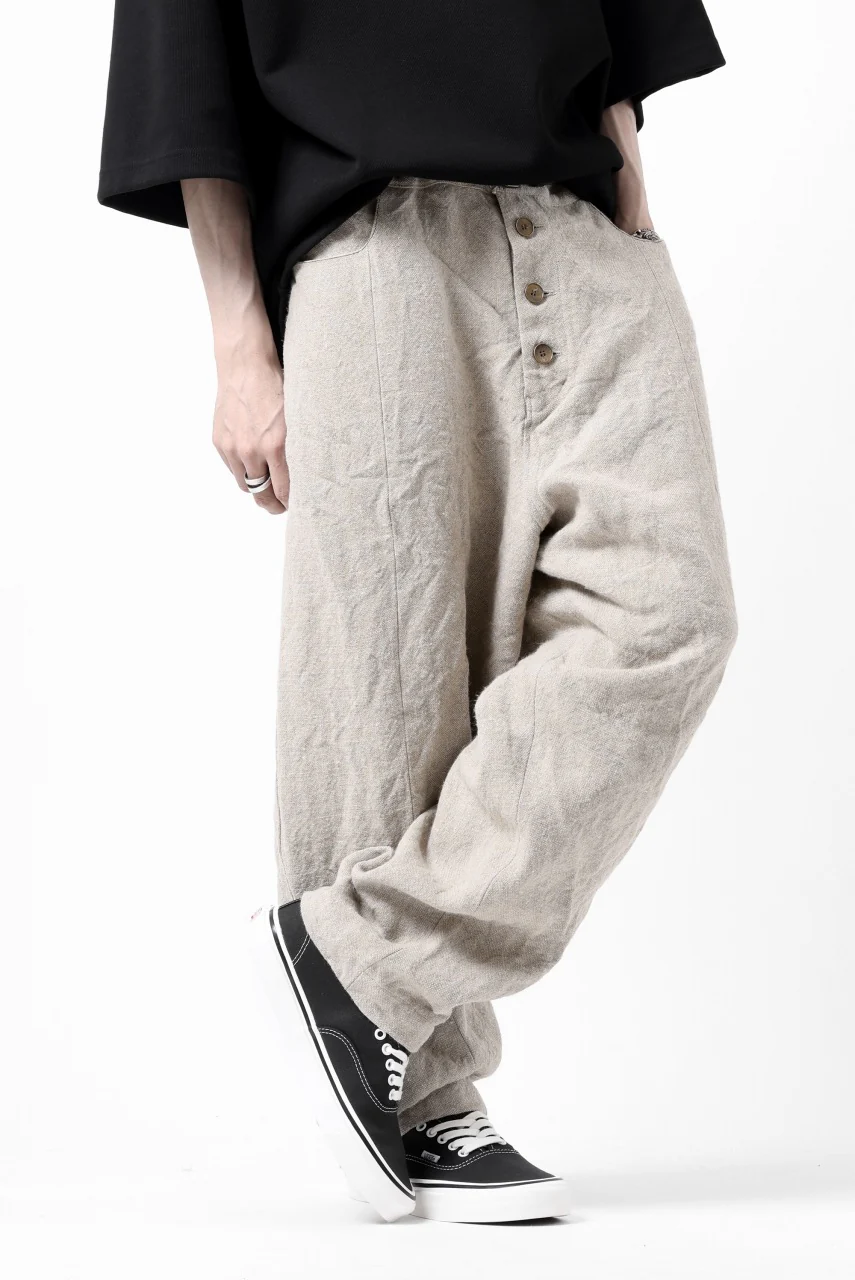 YUTA MATSUOKA wide taperd pants / no.8 linen canvas (ecru) - Image 15