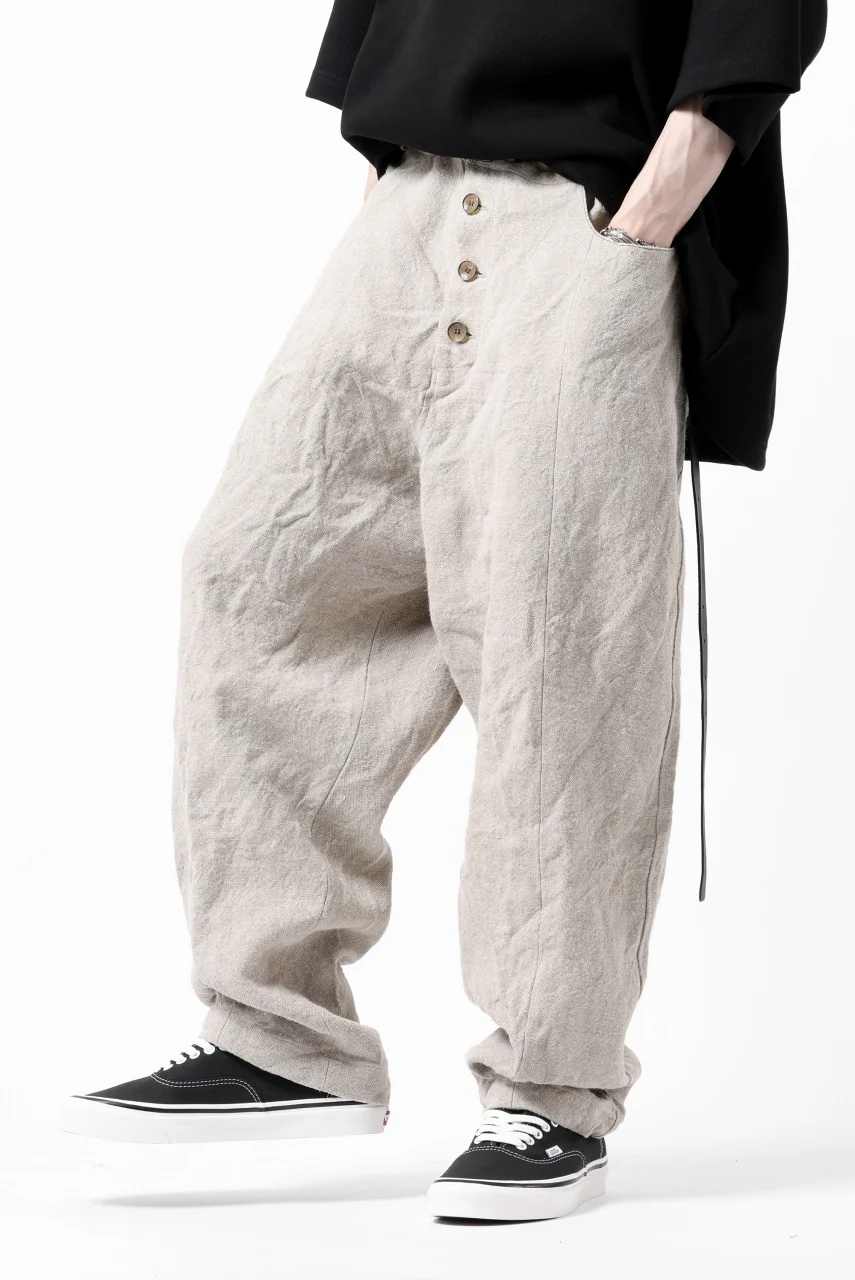 YUTA MATSUOKA wide taperd pants / no.8 linen canvas (ecru) - Image 17