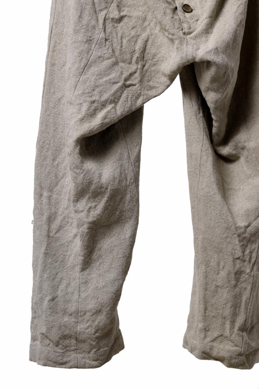 YUTA MATSUOKA wide taperd pants / no.8 linen canvas (ecru) - Image 8