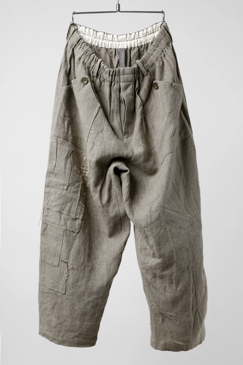YUTA MATSUOKA wide tapered pants / safiran linen (ecru)