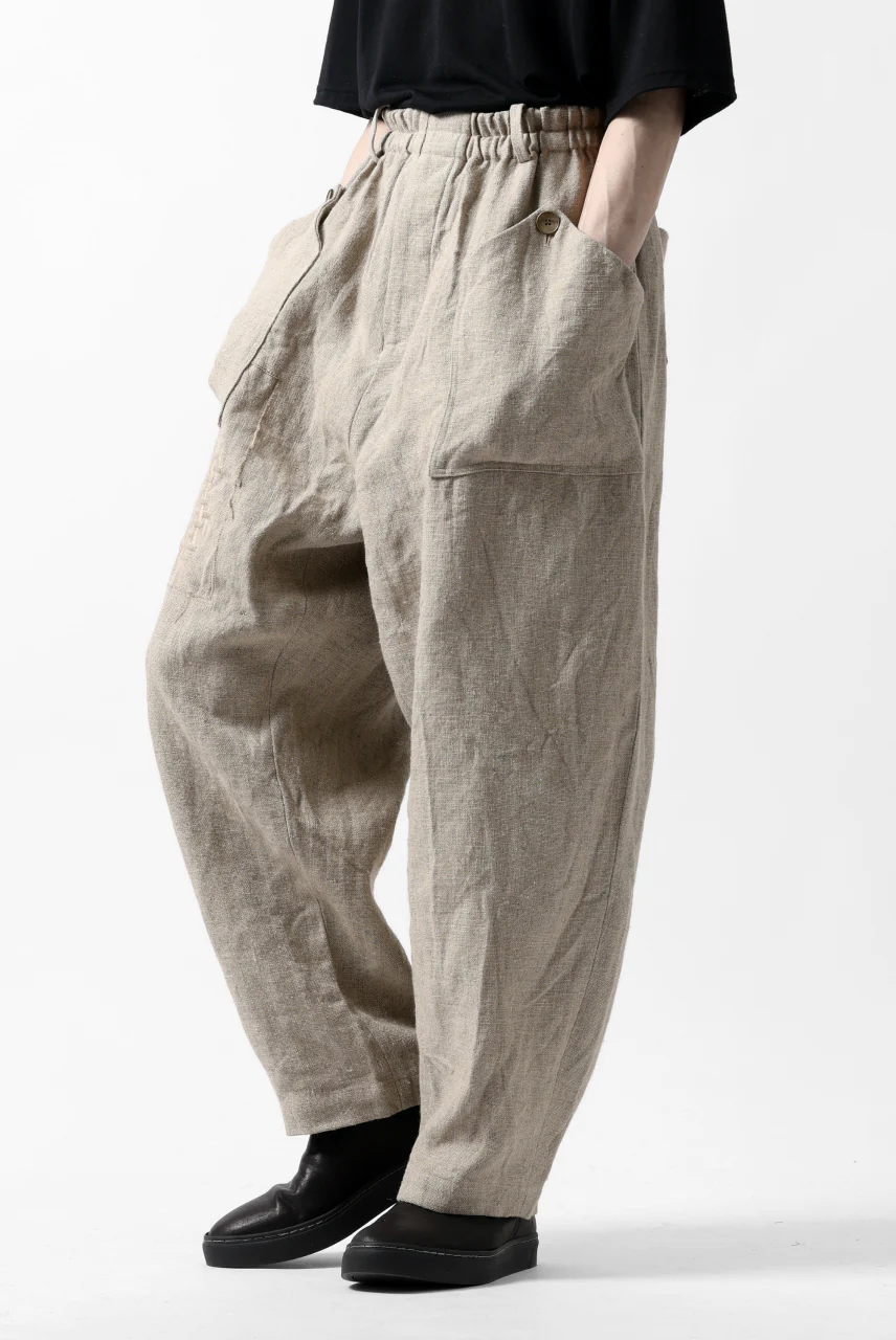 YUTA MATSUOKA wide tapered pants / safiran linen (ecru) - Image 10