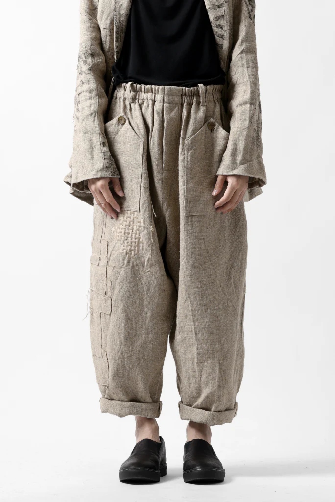 YUTA MATSUOKA wide tapered pants / safiran linen (ecru) - Image 27