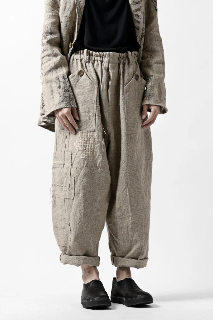 YUTA MATSUOKA wide tapered pants / safiran linen (ecru) - Image 28
