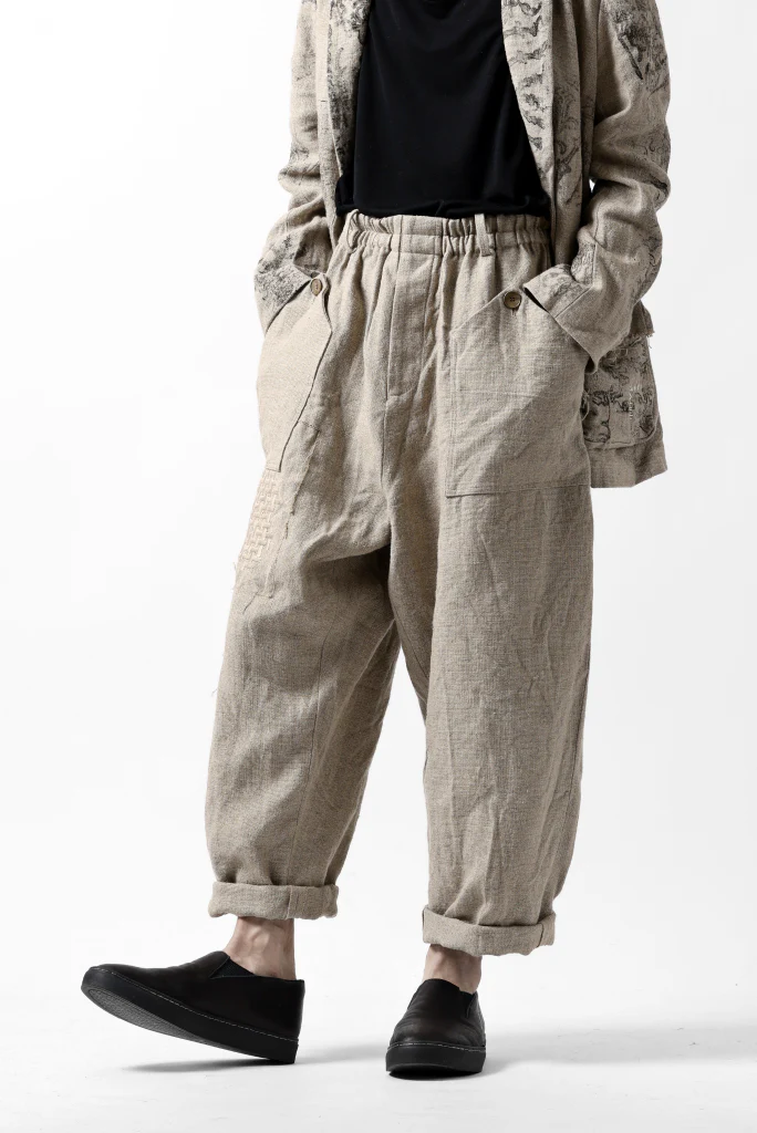 YUTA MATSUOKA wide tapered pants / safiran linen (ecru) - Image 29