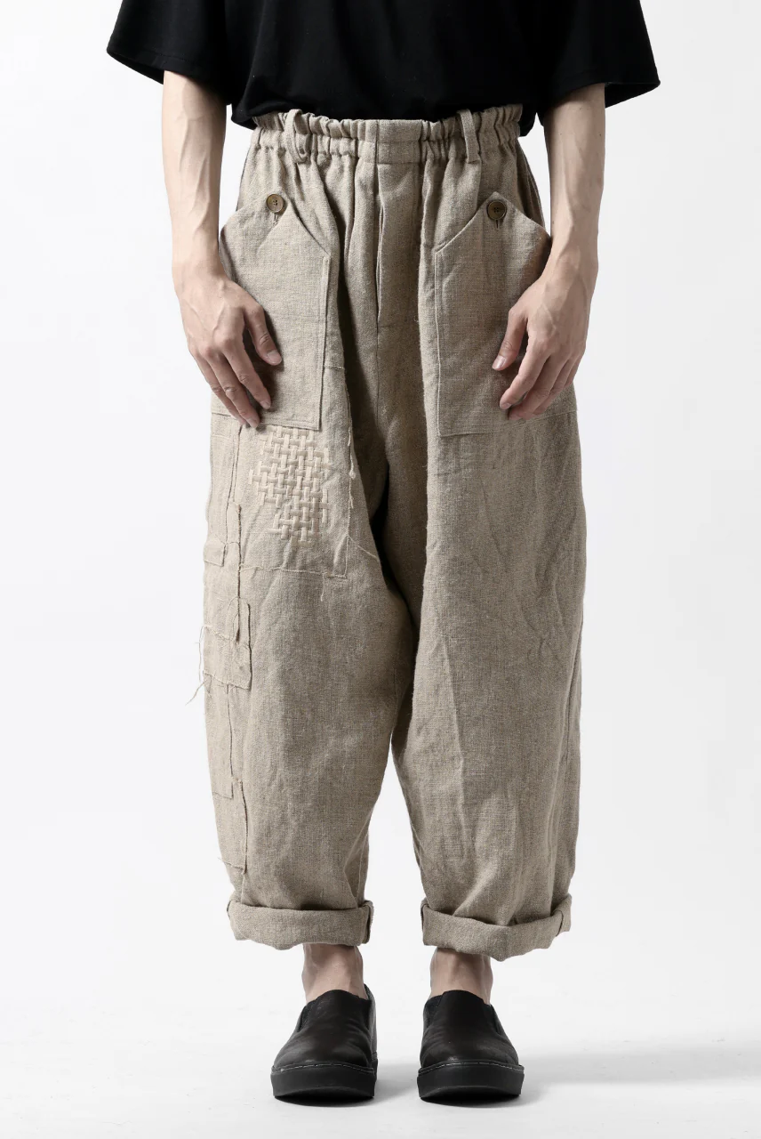 YUTA MATSUOKA wide tapered pants / safiran linen (ecru) - Image 3