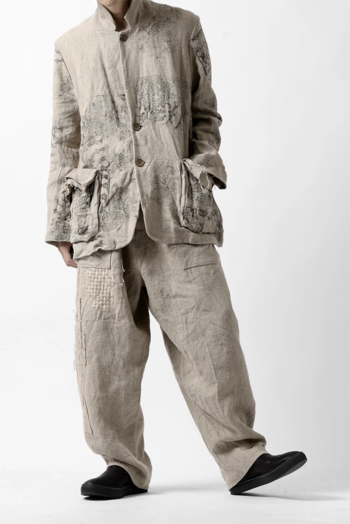 YUTA MATSUOKA wide tapered pants / safiran linen (ecru) - Image 30