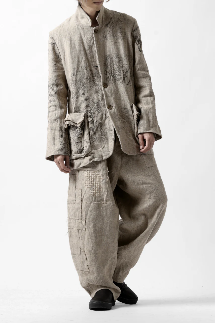 YUTA MATSUOKA wide tapered pants / safiran linen (ecru) - Image 31