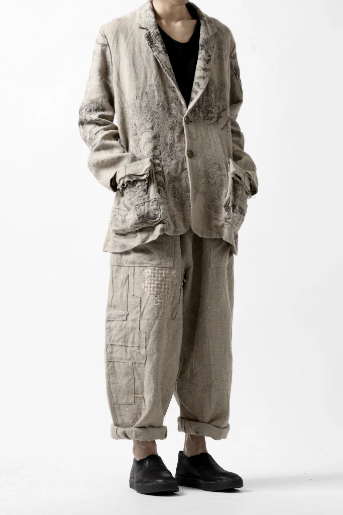YUTA MATSUOKA wide tapered pants / safiran linen (ecru) - Image 34