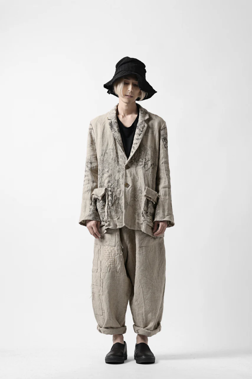 YUTA MATSUOKA wide tapered pants / safiran linen (ecru) - Image 35