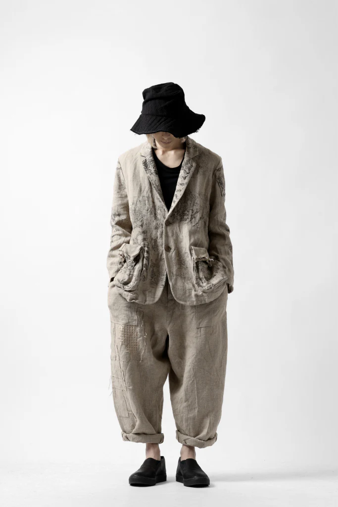 YUTA MATSUOKA wide tapered pants / safiran linen (ecru) - Image 37