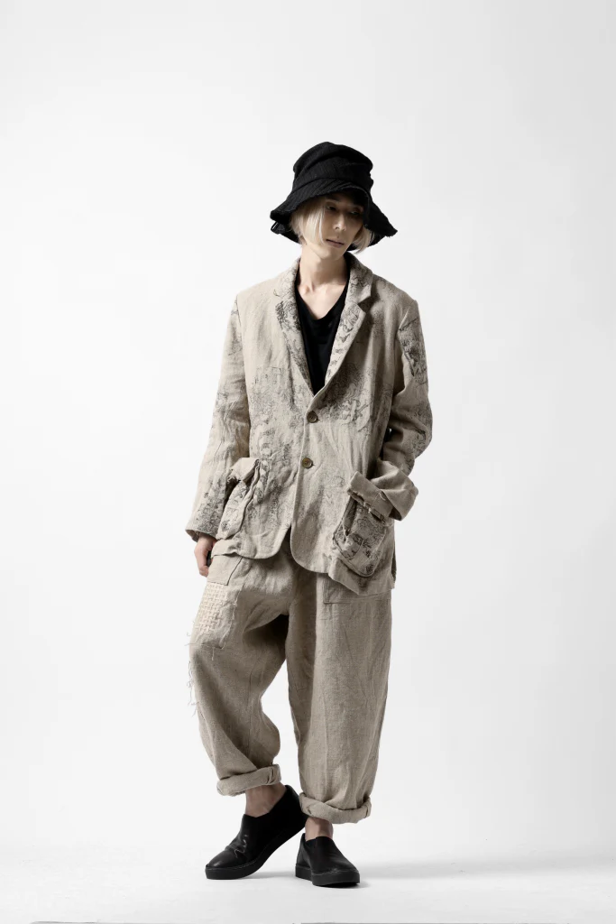 YUTA MATSUOKA wide tapered pants / safiran linen (ecru) - Image 38