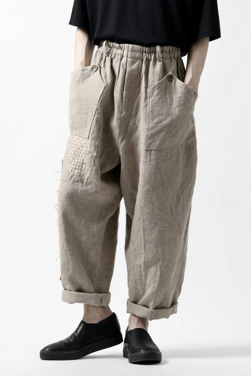 YUTA MATSUOKA wide tapered pants / safiran linen (ecru) - Image 4