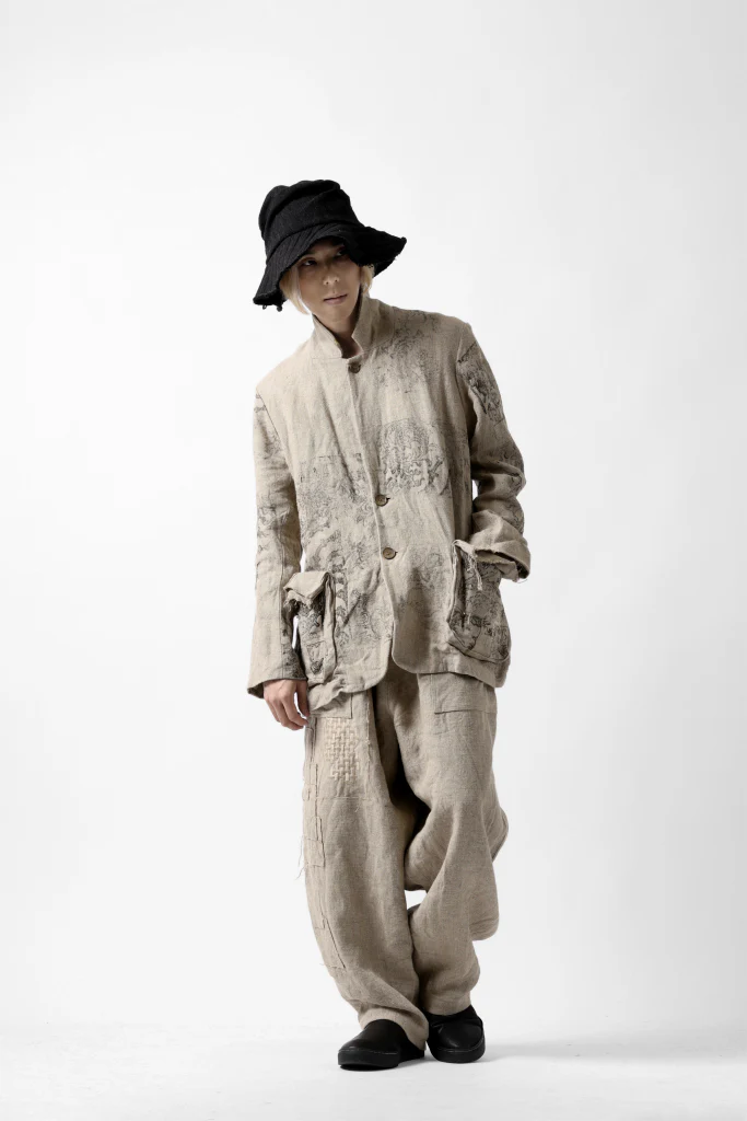 YUTA MATSUOKA wide tapered pants / safiran linen (ecru) - Image 42