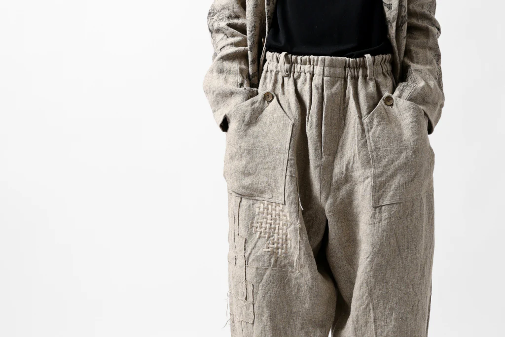 YUTA MATSUOKA wide tapered pants / safiran linen (ecru) - Image 45