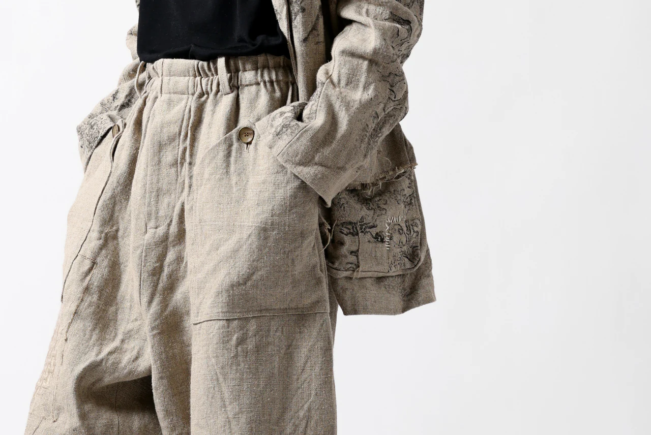 YUTA MATSUOKA wide tapered pants / safiran linen (ecru) - Image 49