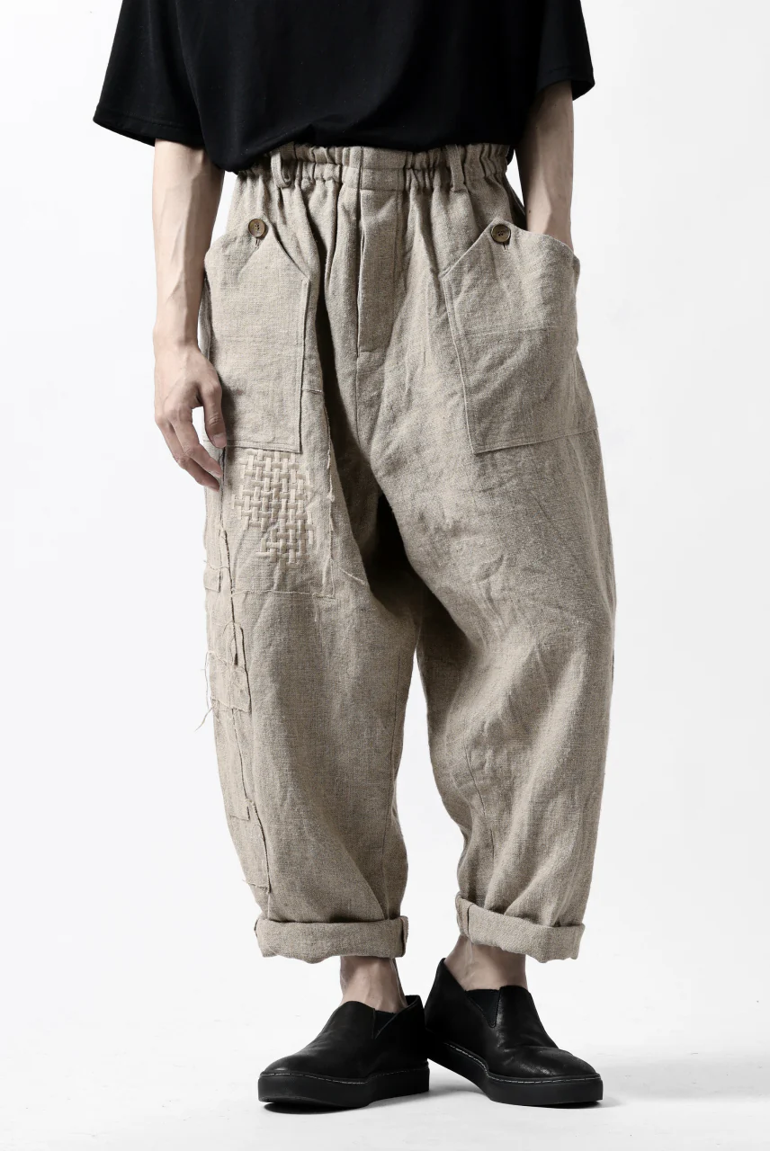 YUTA MATSUOKA wide tapered pants / safiran linen (ecru) - Image 5