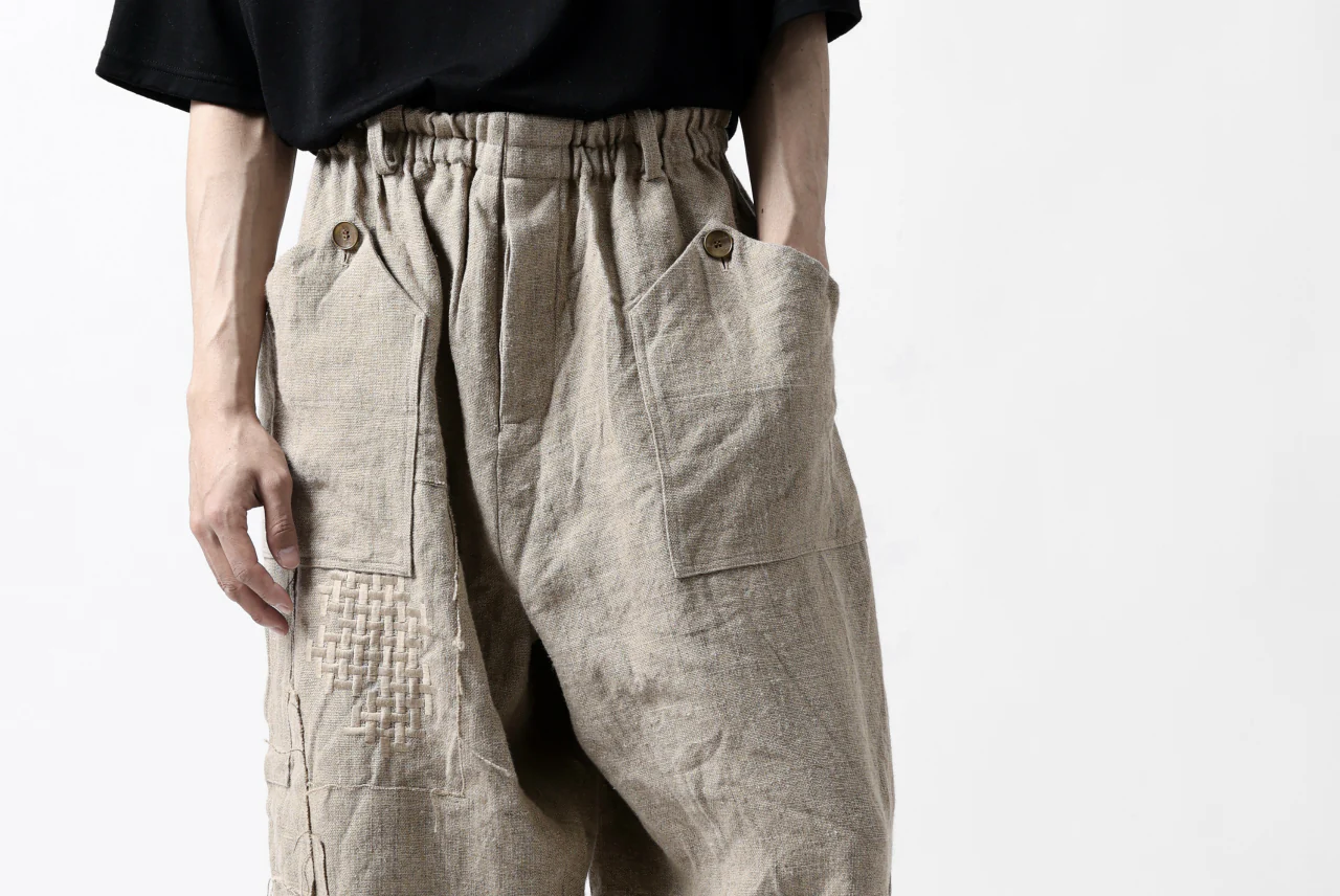 YUTA MATSUOKA wide tapered pants / safiran linen (ecru) - Image 50