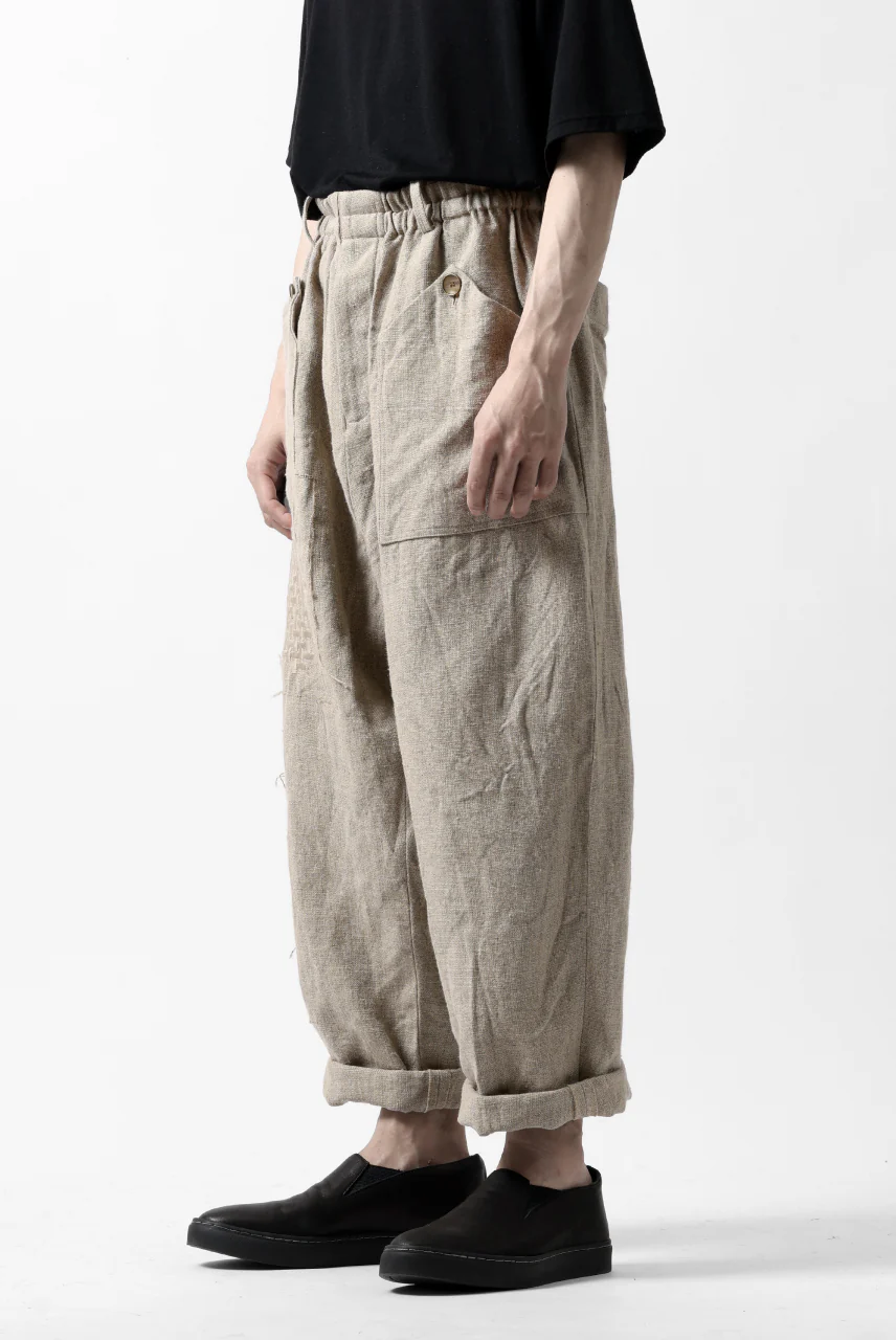 YUTA MATSUOKA wide tapered pants / safiran linen (ecru) - Image 6