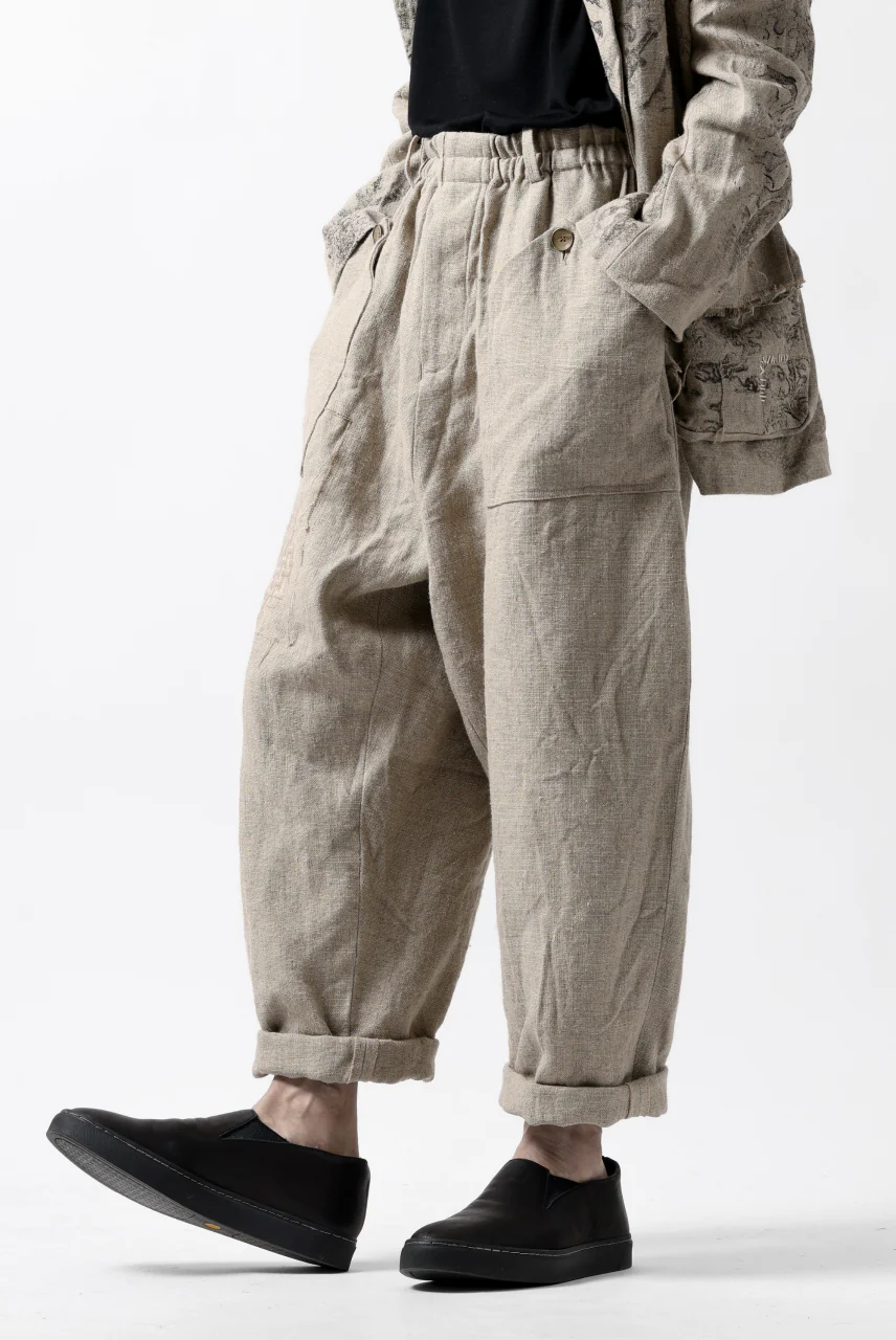 YUTA MATSUOKA wide tapered pants / safiran linen (ecru) - Image 8
