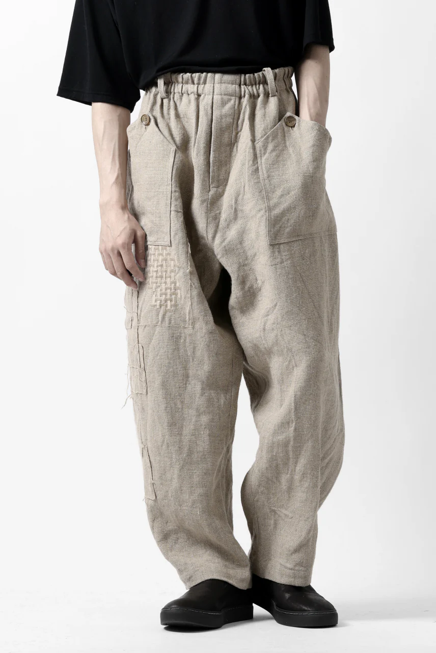 YUTA MATSUOKA wide tapered pants / safiran linen (ecru) - Image 9